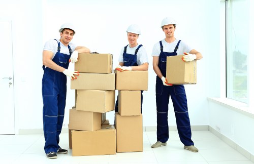 Local movers organizing packing supplies for a Crystal Palace property