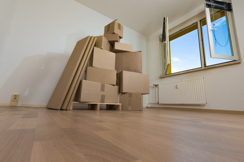 Team handling office relocation items carefully in Crystal Palace