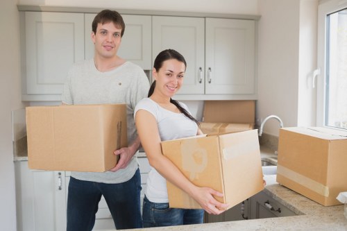 Crystal Palace removal team managing stair access in a residential move